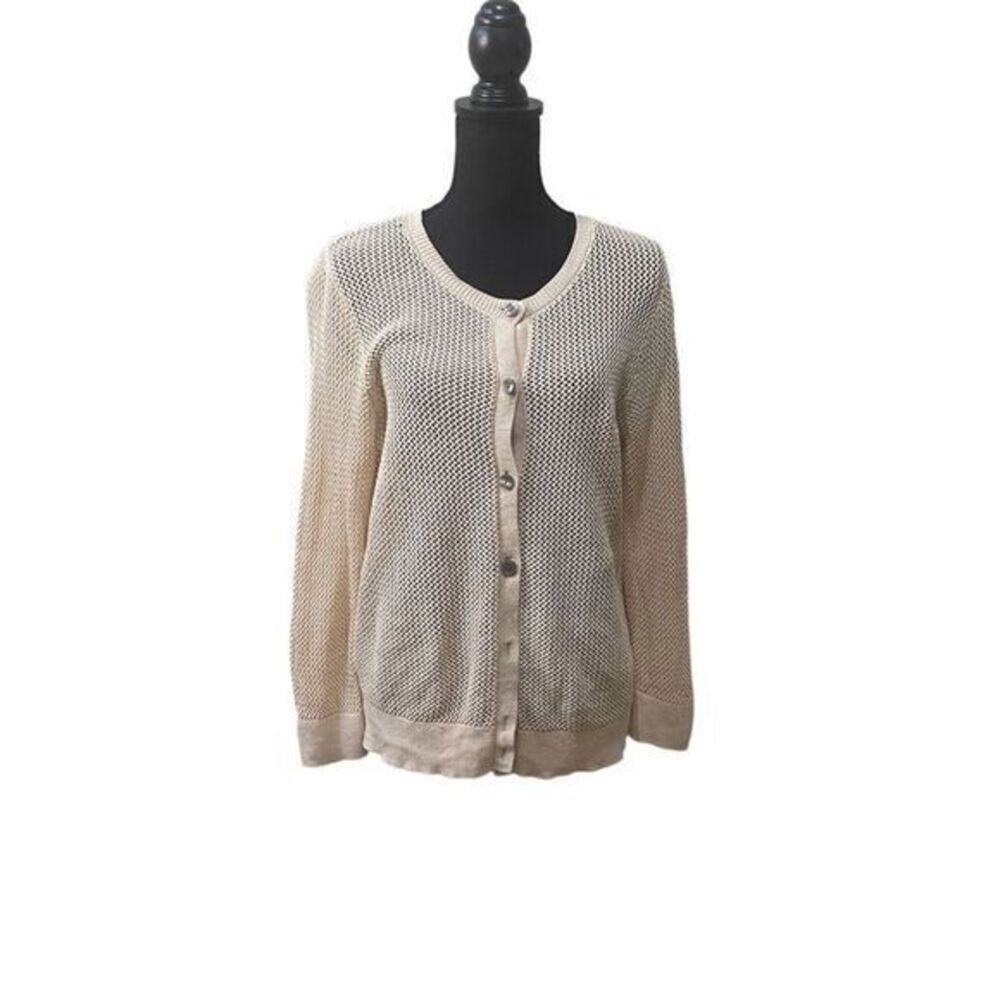 ANN Taylor Factory Crocheted Cardigan Sweater Size L